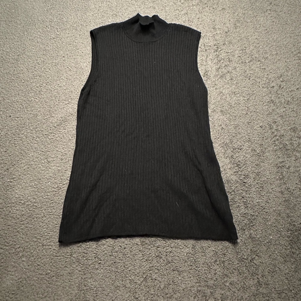 Madison Grey XL Black Turtle Neck Semi-Formal Tank Top